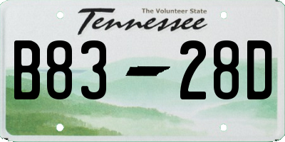 TN license plate B8328D