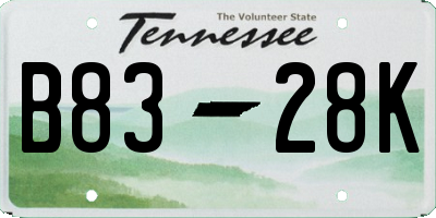 TN license plate B8328K
