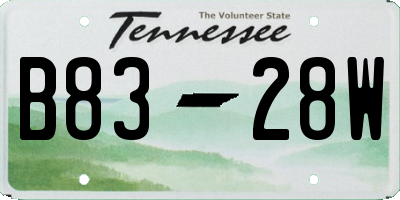 TN license plate B8328W