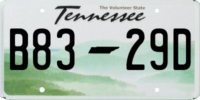 TN license plate B8329D
