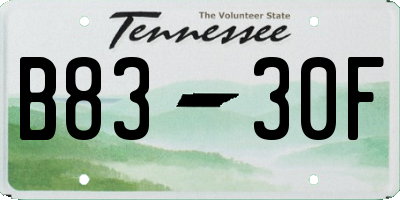 TN license plate B8330F