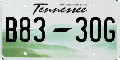 TN license plate B8330G