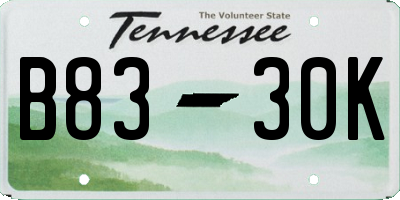 TN license plate B8330K