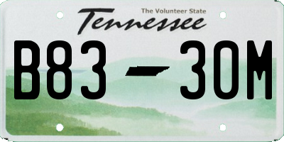 TN license plate B8330M