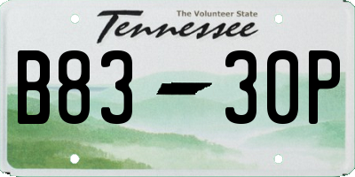 TN license plate B8330P