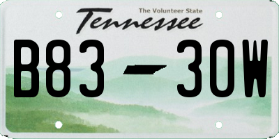 TN license plate B8330W