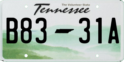 TN license plate B8331A