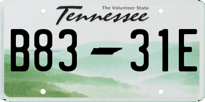 TN license plate B8331E