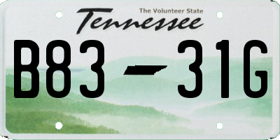 TN license plate B8331G
