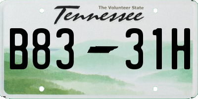TN license plate B8331H