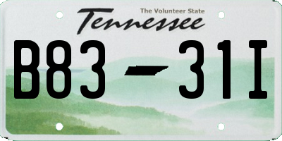 TN license plate B8331I
