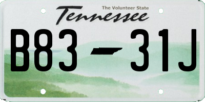TN license plate B8331J
