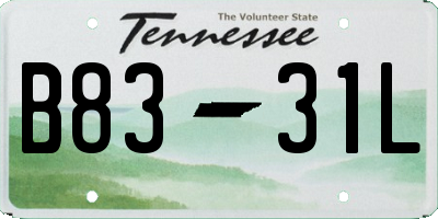 TN license plate B8331L