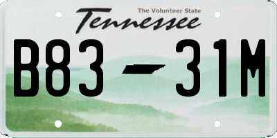 TN license plate B8331M