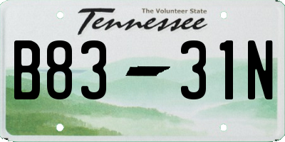 TN license plate B8331N
