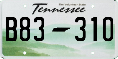 TN license plate B8331O