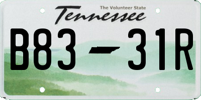 TN license plate B8331R