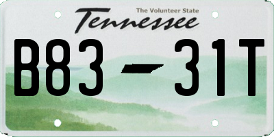 TN license plate B8331T