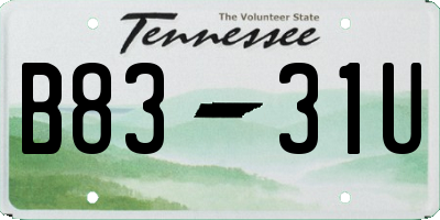 TN license plate B8331U