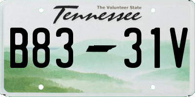 TN license plate B8331V