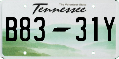 TN license plate B8331Y