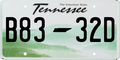 TN license plate B8332D