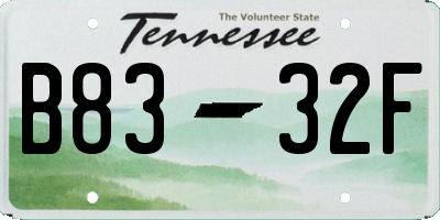 TN license plate B8332F