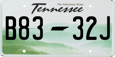 TN license plate B8332J