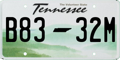 TN license plate B8332M