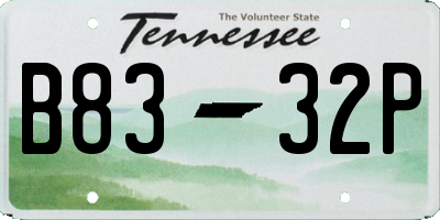 TN license plate B8332P