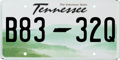 TN license plate B8332Q