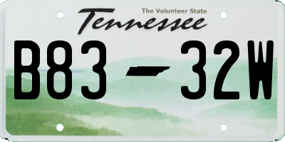 TN license plate B8332W