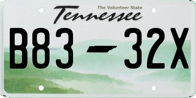 TN license plate B8332X