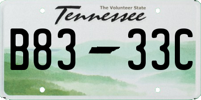 TN license plate B8333C