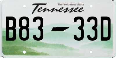 TN license plate B8333D