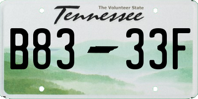 TN license plate B8333F
