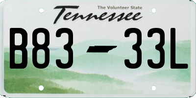TN license plate B8333L