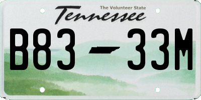 TN license plate B8333M