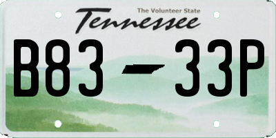 TN license plate B8333P