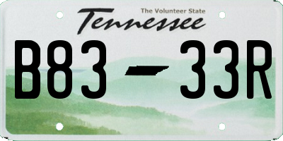 TN license plate B8333R