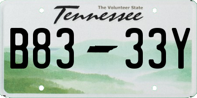 TN license plate B8333Y