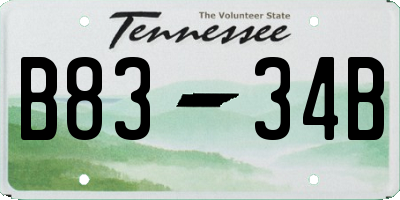 TN license plate B8334B