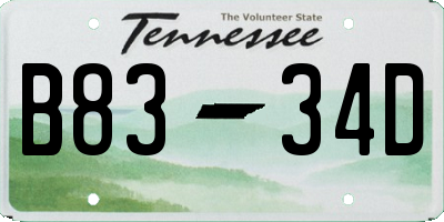 TN license plate B8334D