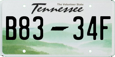 TN license plate B8334F