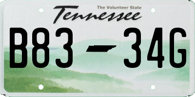 TN license plate B8334G
