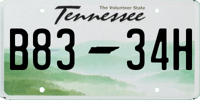 TN license plate B8334H