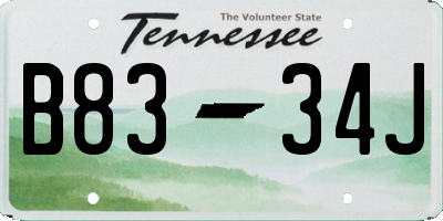 TN license plate B8334J