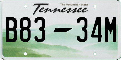 TN license plate B8334M