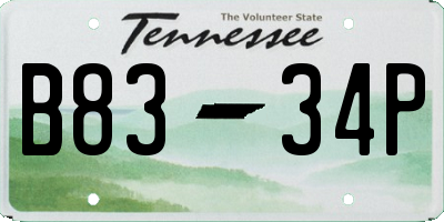 TN license plate B8334P