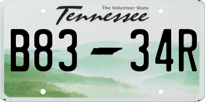 TN license plate B8334R